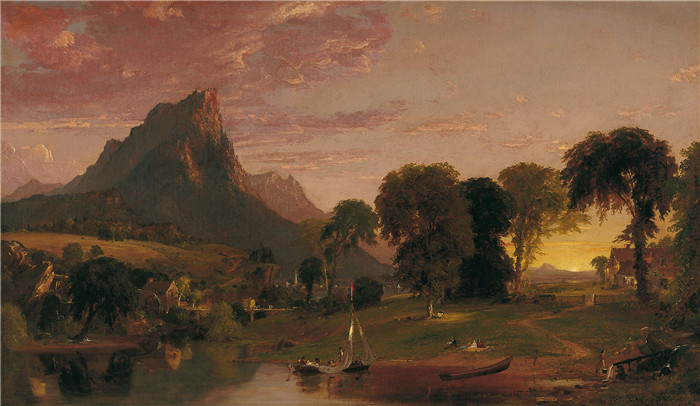 贾斯珀·弗朗西斯·克罗普西（Jasper Francis Cropsey）作品-纽约附近的景色