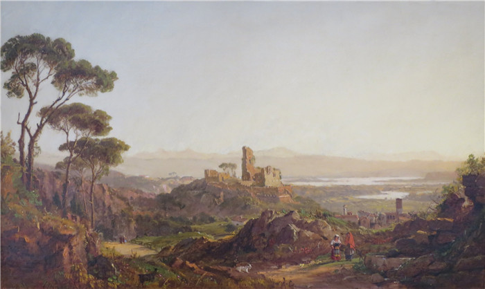 贾斯珀·弗朗西斯·克罗普西（Jasper Francis Cropsey）作品-意大利纳尼遗址