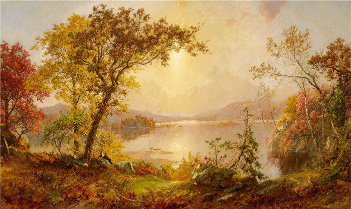 贾斯珀·弗朗西斯·克罗普西(Jasper Francis Cropsey)作品-哈德逊河畔的格林伍德湖秋天