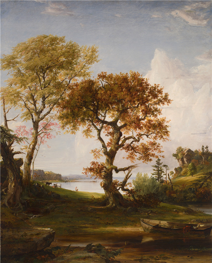 贾斯珀·弗朗西斯·克罗普西（Jasper Francis Cropsey）作品-皮尔蒙特哈德逊The Hudson at Piermont