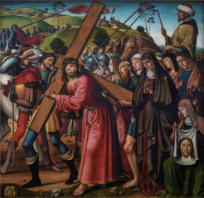 比亚焦·达安东尼奥 (Biagio dAntonio)-十字架The Carrying of the Cross - Louvre INV 296