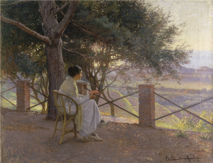 艾琳·丹尼尔森-甘博吉（Elin Danielson-Gambogi ）的画作-日落