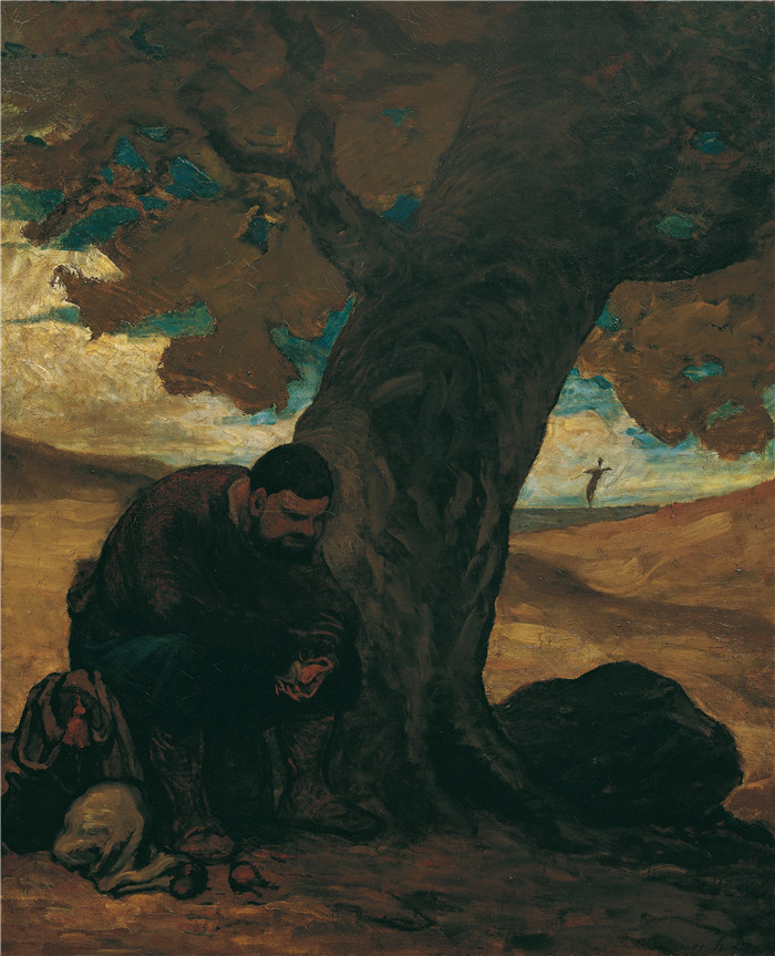 奥诺雷·杜米埃(Honoré Daumier)作品-Sancho Pansa, unter einem Baum ausruhend