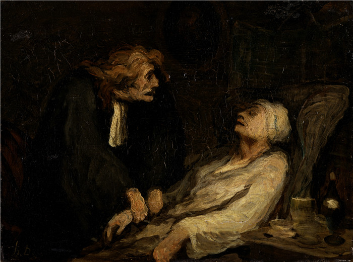 奥诺雷·杜米埃(Honoré Daumier)作品-疑病症患者 （Le Malade imaginaire）