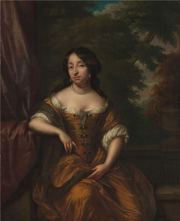 《安娜·玛丽亚·胡夫(1646-1715)》菲利普·范戴克(Philip van Dijk) 的画作-Anna Maria Hoeufft (1646-1715)