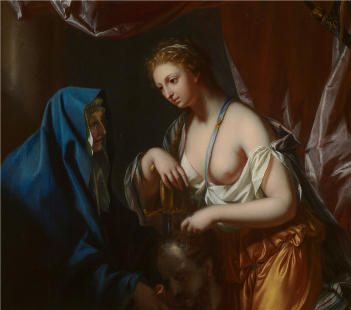 《朱迪思与霍洛芬尼斯的头》菲利普·范戴克(Philip van Dijk) 的画作-Judith with the Head of Holofernes