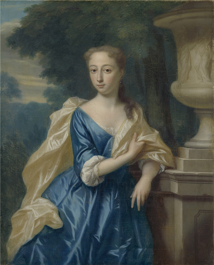菲利普·范戴克(Philip van Dijk) 的画作-艾萨克·帕克的妻子Justina Johanna Ramskrammer (1702-98)