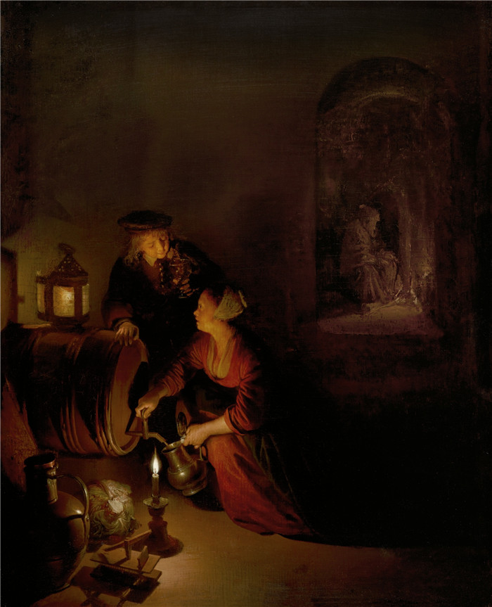 杰拉德·杜（Gerard Dou ）的画作-酒窖 'The Wine Cellar'