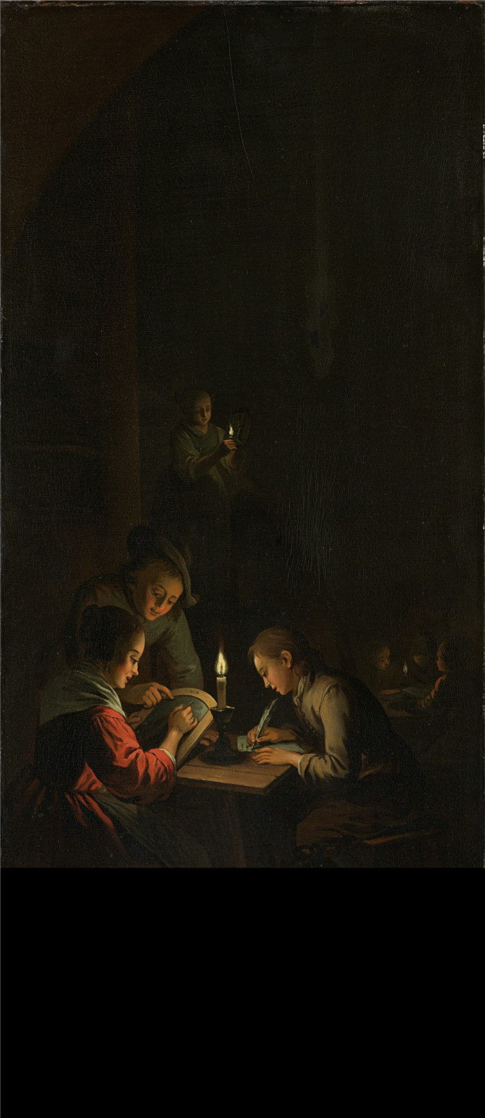 《晚上学习》杰拉德·杜(Gerard Dou )的画作- Drieluik met allegorie op het kunstonderwijs Rijksmuseum