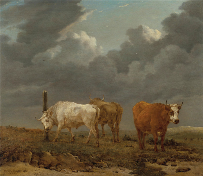 《与牛的景观》卡雷尔·杜雅尔丹(Karel Dujardin) 的画作- a landscape with cattle