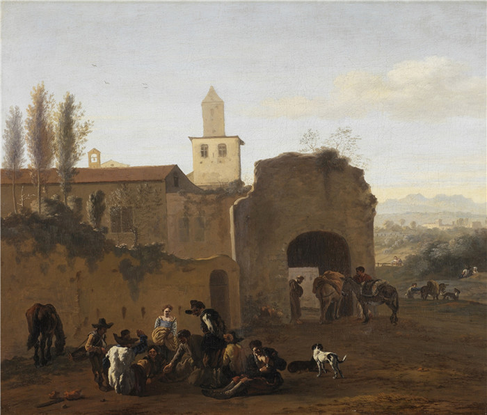 卡雷尔·杜雅尔丹(Karel Dujardin) 的画作-球员 Dujardin Morra players