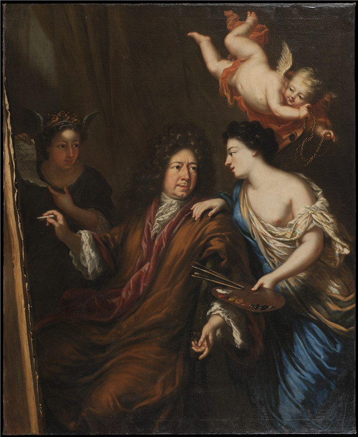 大卫·克洛克（David Klöcker Ehrenstrahl）作品-寓言自画像 