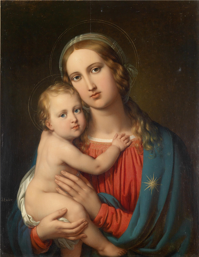 约翰·恩德 （Johann Ender） 的画作-麦当娜和孩子Madonna mit Kind