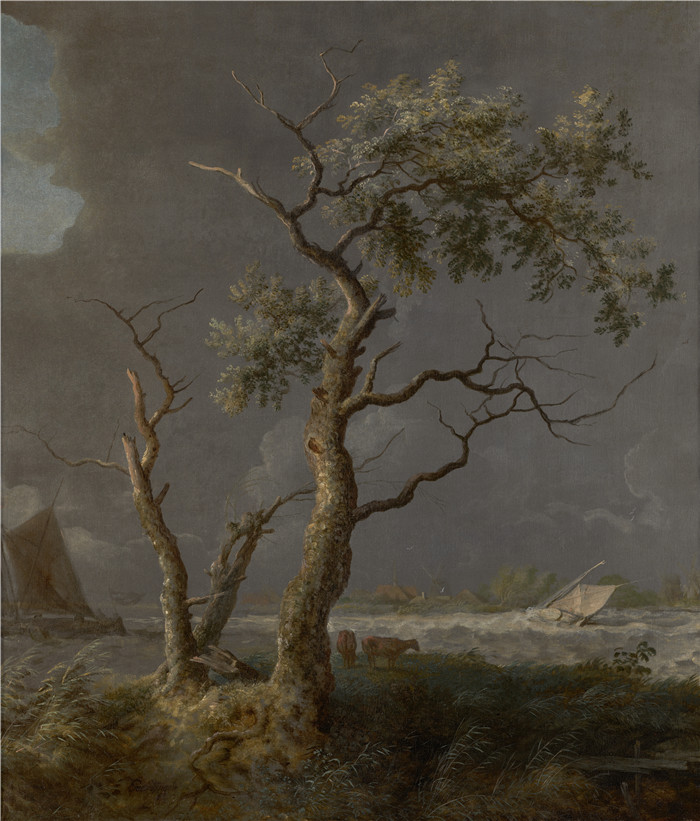 《水边的树木》阿勒特·范·埃弗丁根(Allaert van Everdingen)作品- Bomen aan het water