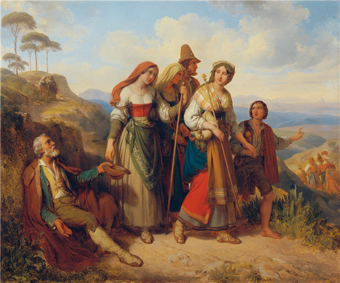 约翰·恩德 （Johann Ender） 的画作-罗马朝圣者 Römische Pilger