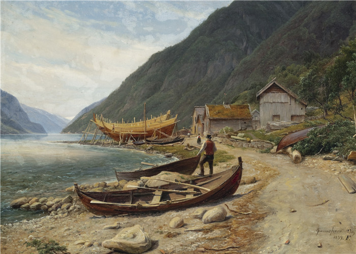 《格拉芬斯峡湾》托马斯·费恩利（Thomas Fearnley）画作- Gravensfjord (1839)