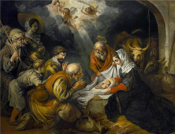 巴伦支·法布里修斯（Barent Fabritius）画作-牧羊人的崇拜（路加福音 2：16-17）