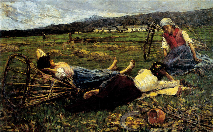 弗朗切斯科·菲利皮尼 （Francesco Filippini） 的画作-农民休息午睡