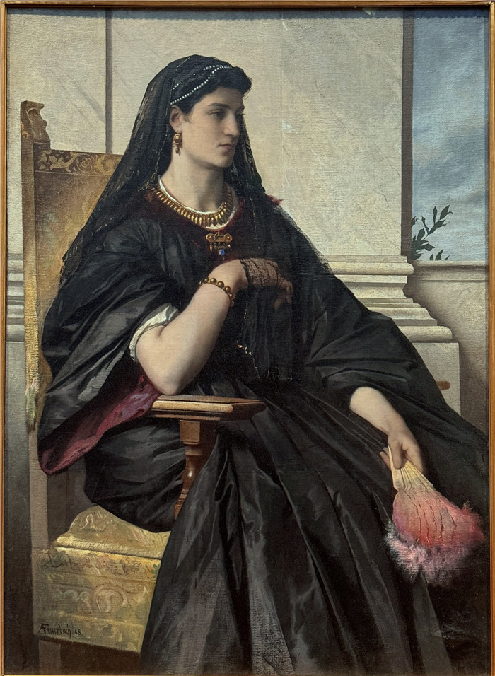 安塞尔姆·费尔巴哈(Anselm Feuerbach)画作-白头发 Bianca Capello