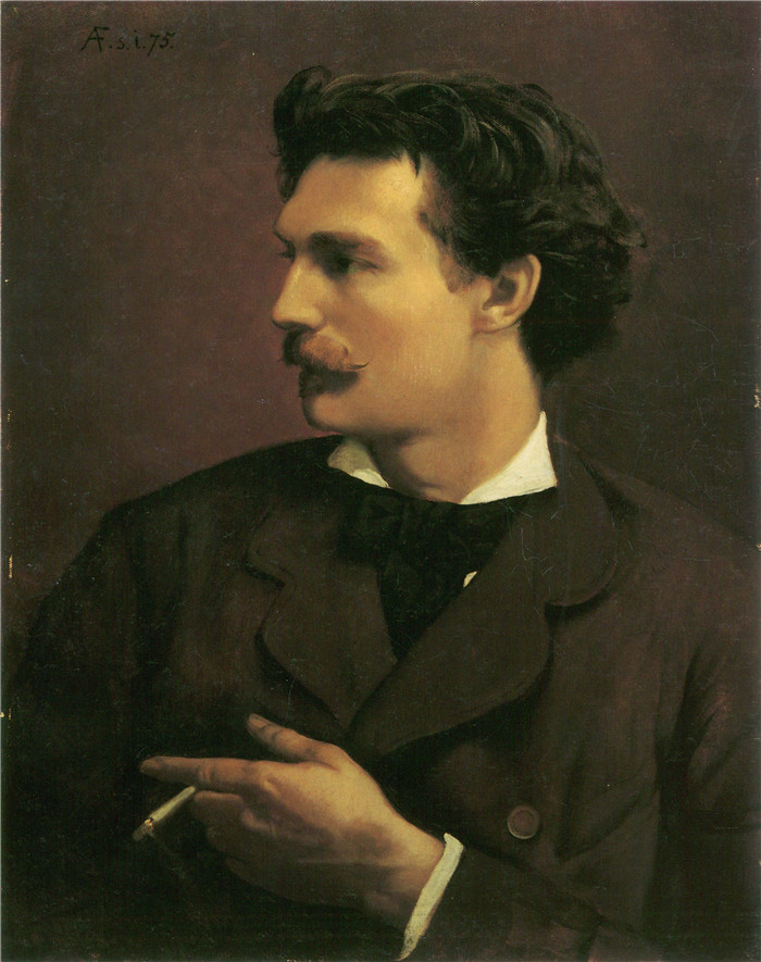 安塞尔姆·费尔巴哈（Anselm Feuerbach）画作-自画像 Selbstportrait 1875