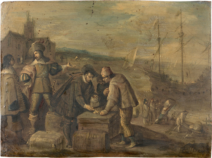 弗兰斯·弗兰肯(Frans Francken)画作-港口入境登记处