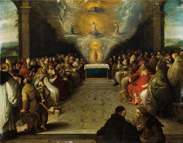 弗兰斯·弗兰肯（Frans Francken）画作-圣礼的争辩Disputation of the Holy Sacrament