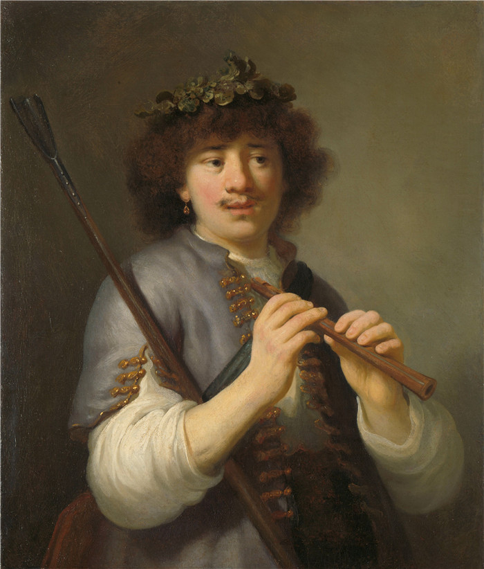 戈弗特·弗林克（Govert Flinck）画作-牧羊人带着长笛和长杖