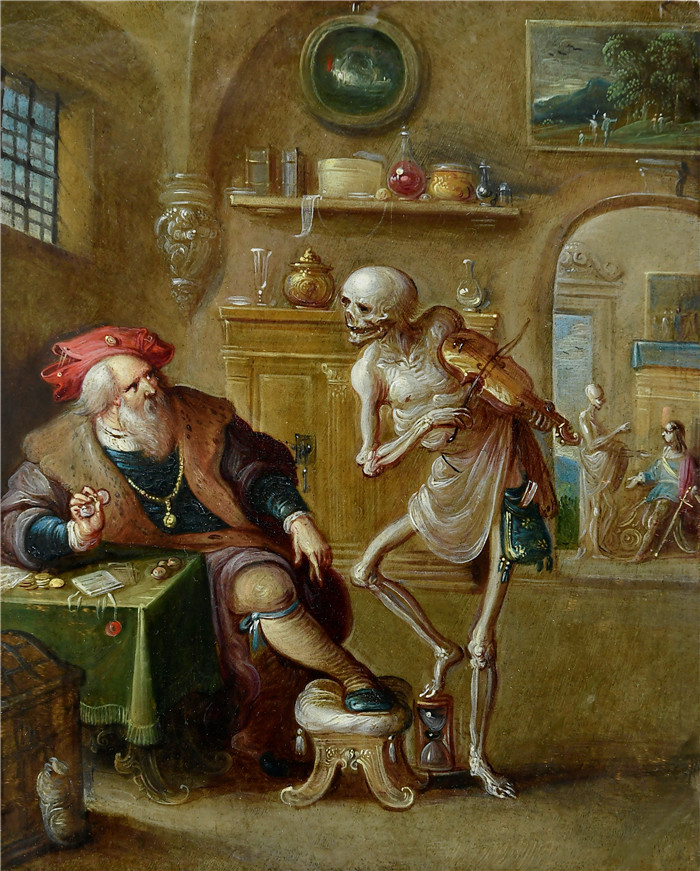 弗兰斯·弗兰肯（Frans Francken）画作-《死亡演奏小提琴》Death playing the violin