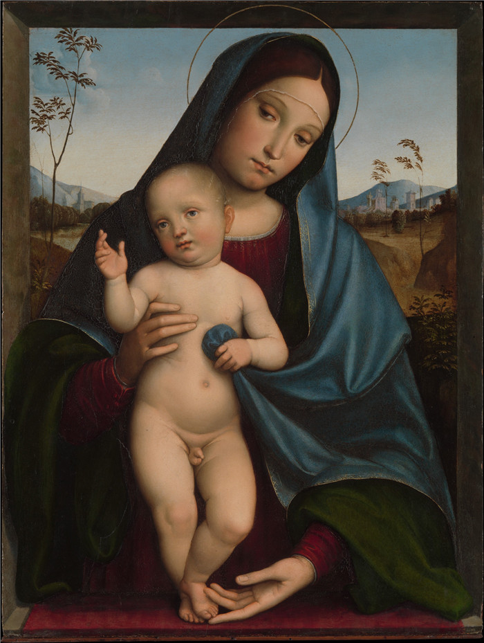 《麦当娜和孩子》弗朗切斯科·弗朗西亚（Francesco Francia）画作-Madonna and Child