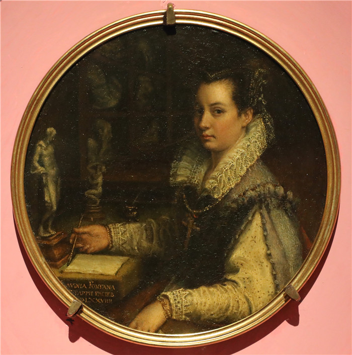 拉维尼亚·丰塔纳（Lavinia Fontana）画作-自画像 autoritratto, 1579, su rame