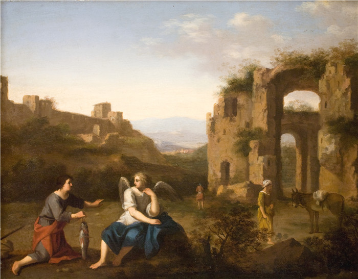 杜桑·盖尔顿（Toussaint Gelton）的画作-托比亚斯和天使 Tobias og englen