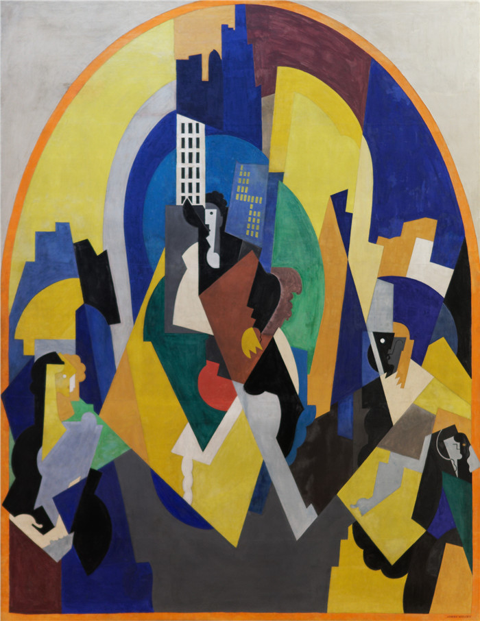 阿尔伯特·格列玆（Albert Gleizes）的画作-按计划节奏的空间 Espace rythmé selon le plan