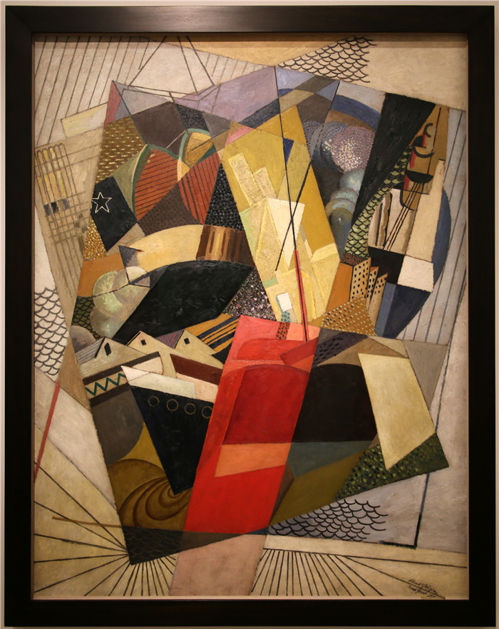 阿尔伯特·格列玆(Albert Gleizes)的画作-内尔波尔图nel porto, 1917