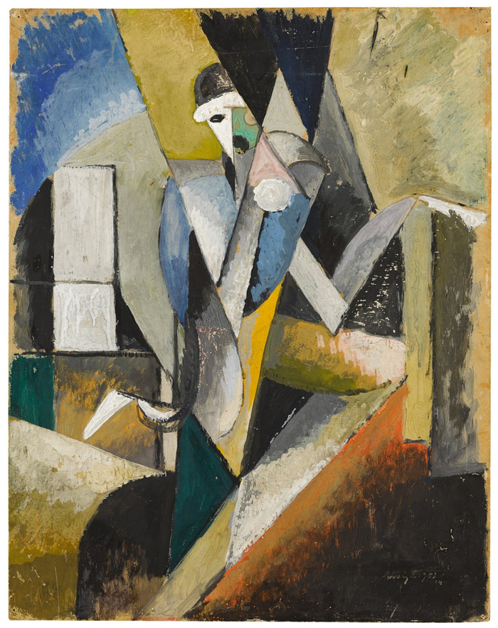 阿尔伯特·格列玆（Albert Gleizes）的画作-关于马戏团的主题SUR UN THÈME DE CIRQUE