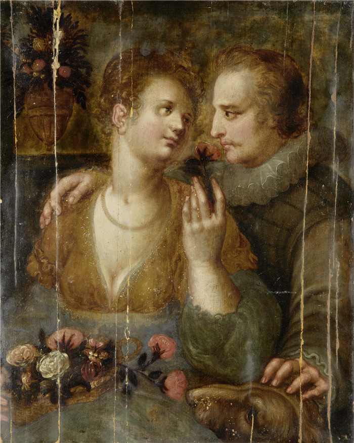 《求爱场景》亨德里克·戈尔齐乌斯（Hendrik Goltzius）-Courting scene