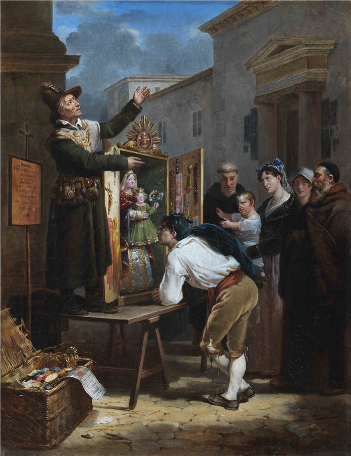 Hortense Haudebourt-Lescot画作-罗马的宗教小贩 vendeur de reliques a rome