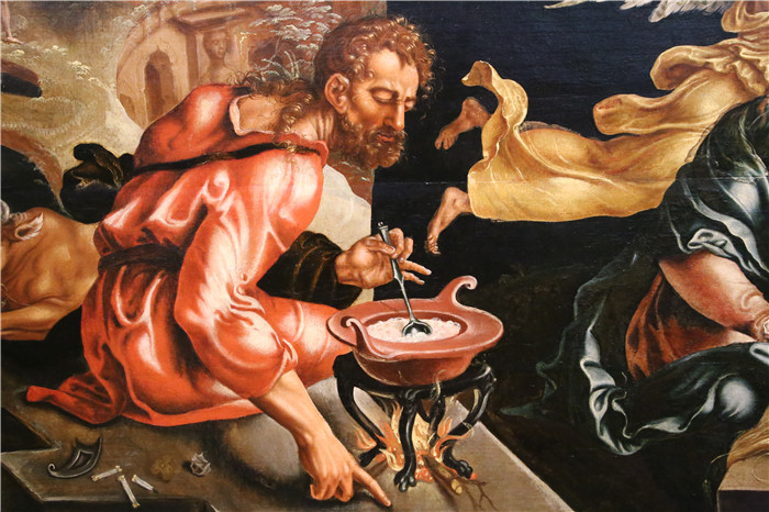 马腾·范·海姆斯凯克（Maerten van Heemskerck）作品-莎乐美对牧羊人的崇拜