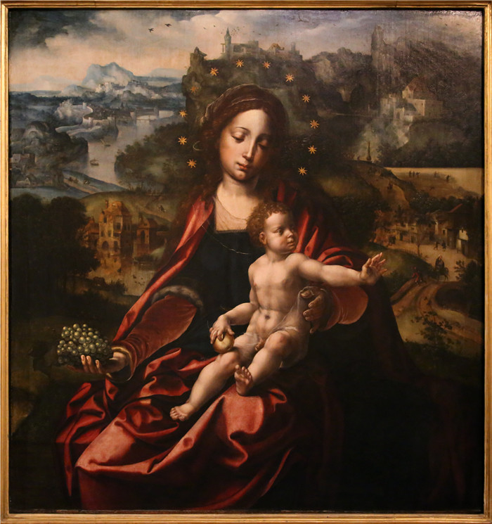 马腾·范·海姆斯凯克（Maerten van Heemskerck）作品-卢卡三联画：麦当娜和孩子