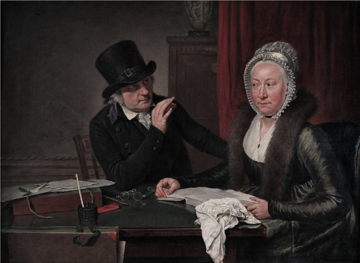 维布兰德•亨德里克斯(Wybrand Hendriks) 的画作-画家和妻子阿加莎·凯特尔