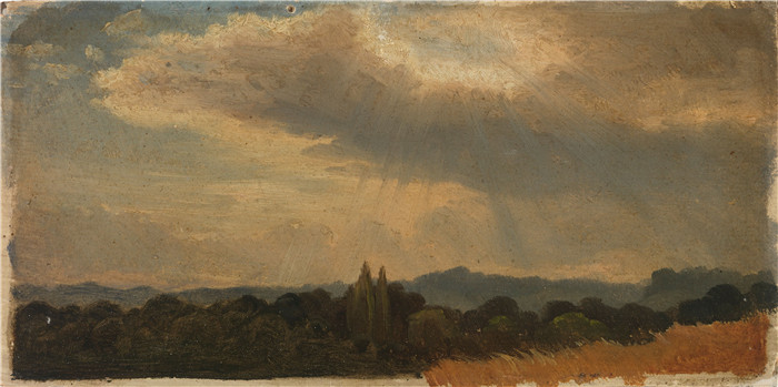 《风景之上的高空》维尔纳·霍姆伯格(Werner Holmberg)的画作-Korkea taivas maiseman yllä, harjoitelma