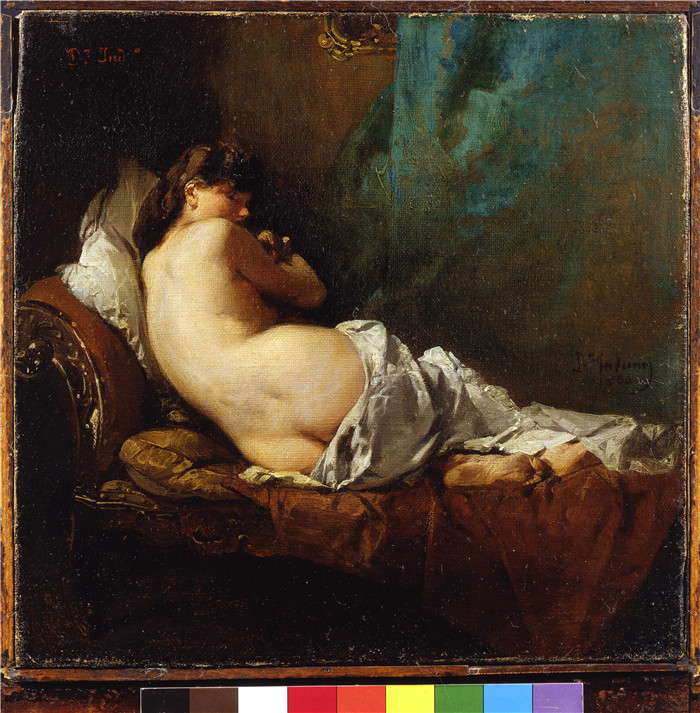 多梅尼科·因杜诺（Domenico Induno）的画作-赤裸裸的肩膀Induno Nudo di spalle