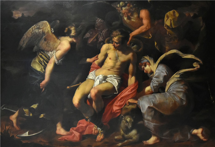 亚伯拉罕·詹森斯（Abraham Janssens）画作-受时间压力的人，得到了希望和耐心的帮助