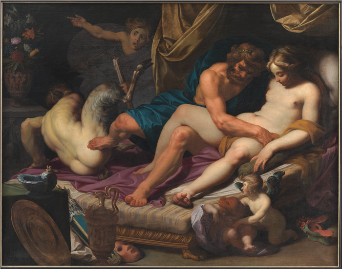 亚伯拉罕·詹森斯(Abraham Janssens)画作-Herkules fordriver Faunus fra Omfales leje, 1607,