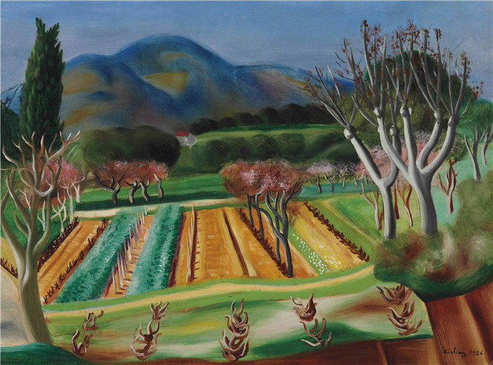 莫伊斯·基斯林(Moïse Kisling)的画作-圣特罗佩风景saint-tropez
