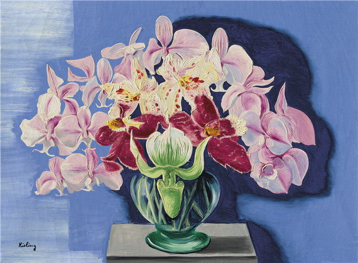 莫伊斯·基斯林（Moïse Kisling）的画作-兰花Les Orchidées