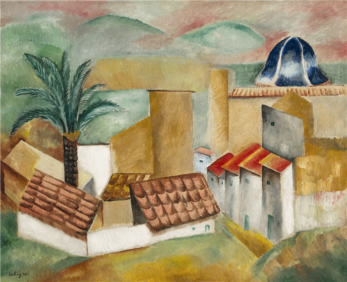 莫伊斯·基斯林（Moïse Kisling）的画作-萨贡托Sagunto