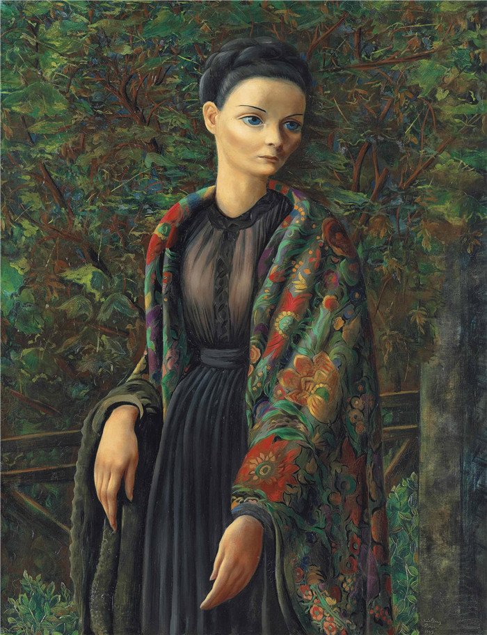 莫伊斯·基斯林（Moïse Kisling）的画作-玛德琳独奏madeleine sologne