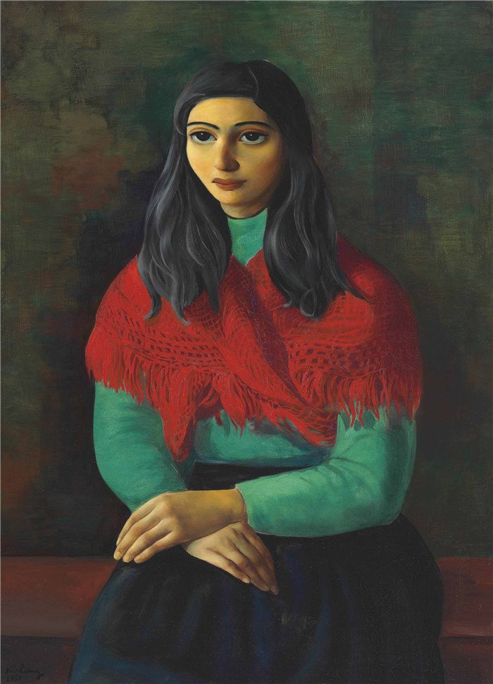莫伊斯·基斯林（Moïse Kisling）的画作-马赛女性femme de marseilles