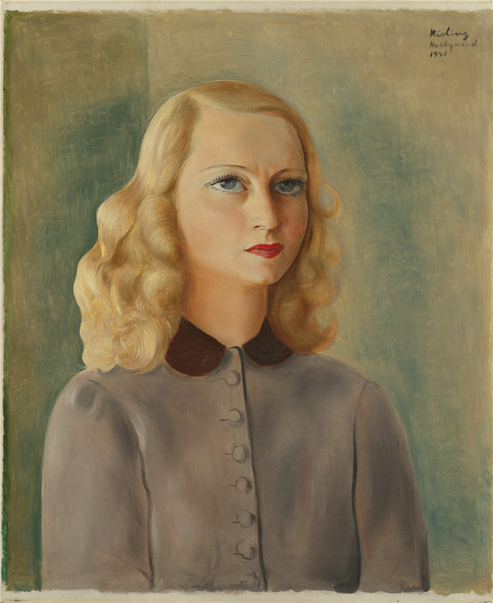 莫伊斯·基斯林(Moïse Kisling)的画作-朱利安·杜维维尔夫人肖像Portrait de Madame Julien Duvivier