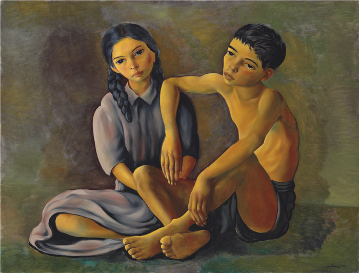 莫伊斯·基斯林(Moïse Kisling)的画作-兄弟姐妹frere et soeur